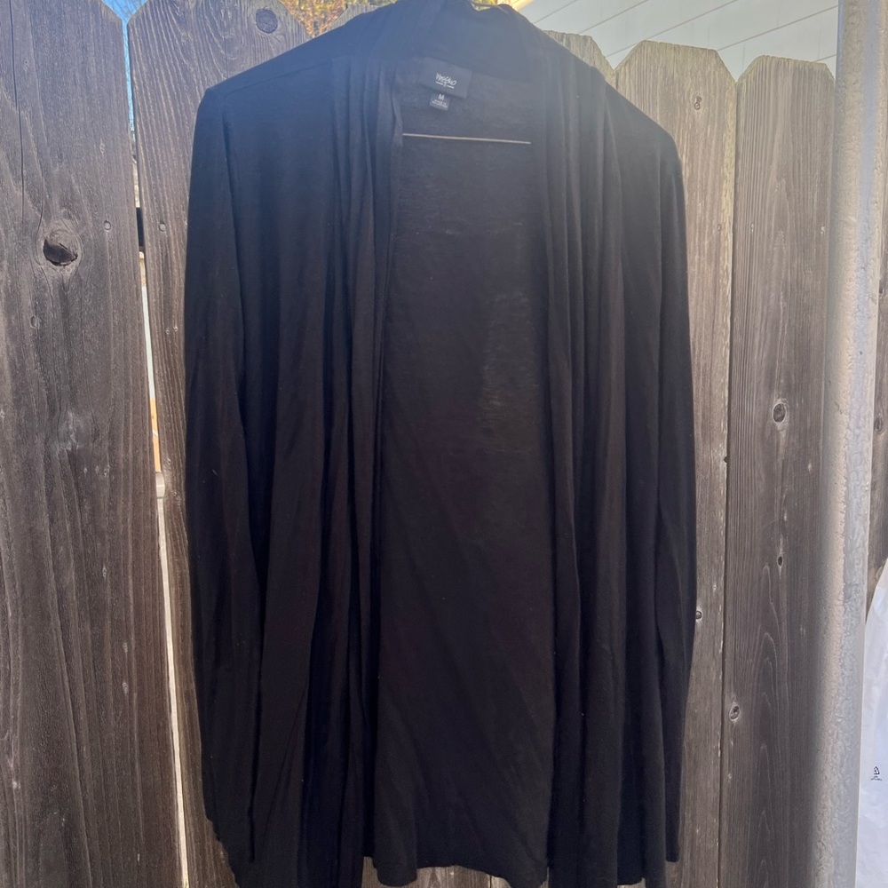 Black Open Front Cardigan